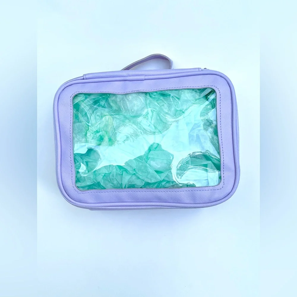 Luxe + Willow Clear Windowed Makeup Bag With Two Compartments NWOT
